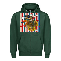 Mullet Eagle Seamless Pattern Zipper Hoodie | Teevron