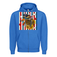 True Royal mullet eagle seamless pattern Zipper Hoodie - BundleAndBundleShop