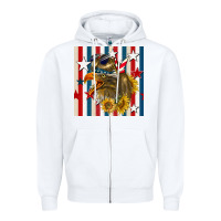 White mullet eagle seamless pattern Zipper Hoodie - BundleAndBundleShop