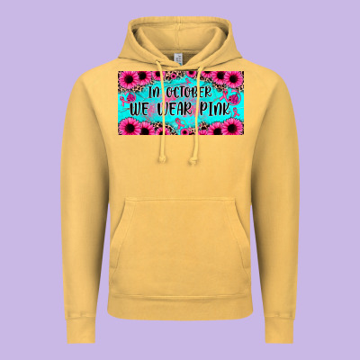 In October We Wear Pink Vintage Hoodie Designed By Jahusdesignshop