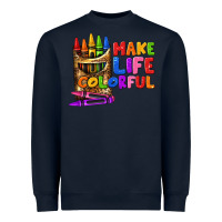 Navy make life colorful Heavyweight Sweatshirt - texasbilliewilder
