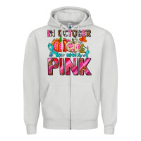 Dove Grey in october we wear pink with pumpkins Zipper Hoodie - AdoDesignShop
