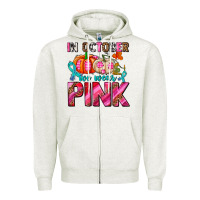 In October We Wear Pink With Pumpkins Zipper Hoodie | Teevron