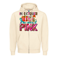 Sandshell in october we wear pink with pumpkins Zipper Hoodie - AdoDesignShop