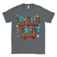 Charcoal Heather sunrise sunburn sunset repeat Classic Tee - AdoDesignShop