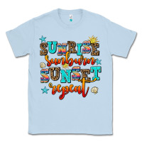 Dusty Blue sunrise sunburn sunset repeat Classic Tee - AdoDesignShop