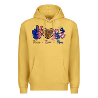 Antique Gold Peace Love Cheer Premium Hoodie - BundleAndBundleShop
