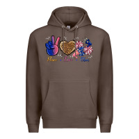 Coffee Peace Love Cheer Premium Hoodie - BundleAndBundleShop