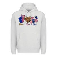 Dove Grey Peace Love Cheer Premium Hoodie - BundleAndBundleShop