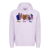 Lilac Peace Love Cheer Premium Hoodie - BundleAndBundleShop
