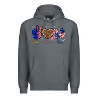 Rock Peace Love Cheer Premium Hoodie - BundleAndBundleShop