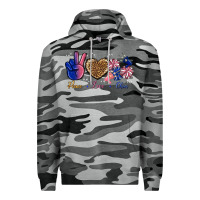 Slate Camo Peace Love Cheer Premium Hoodie - BundleAndBundleShop