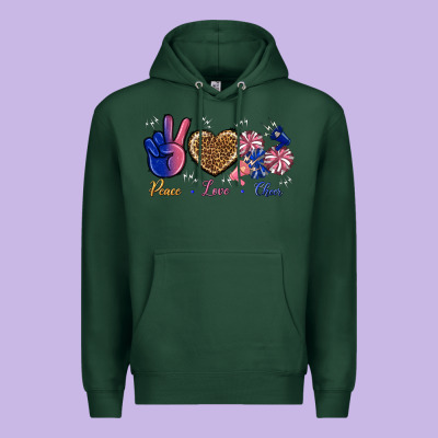 Peace Love Cheer Premium Hoodie Designed By Bundleandbundleshop