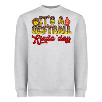 Heather Grey it s a softball kinda day Heavyweight Sweatshirt - Zillion Design Studio