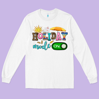 Holiday Mode On Long Sleeve Tee Designed By Adodesignshop