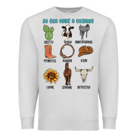 Dove Grey so god made a cowboy Premium Sweatshirt - MaliasSmallBusiness