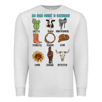 Oatmeal Heather so god made a cowboy Premium Sweatshirt - MaliasSmallBusiness