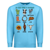 Ocean Blue so god made a cowboy Premium Sweatshirt - MaliasSmallBusiness
