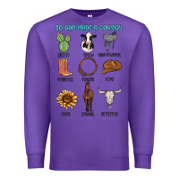 Purple so god made a cowboy Premium Sweatshirt - MaliasSmallBusiness