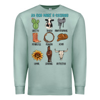 Seafoam so god made a cowboy Premium Sweatshirt - MaliasSmallBusiness