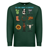 Sports Green so god made a cowboy Premium Sweatshirt - MaliasSmallBusiness