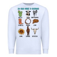 White so god made a cowboy Premium Sweatshirt - MaliasSmallBusiness