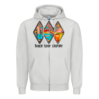 Dove Grey teach love inspire Zipper Hoodie - JahusDesignShop