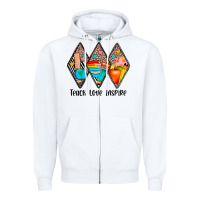 White teach love inspire Zipper Hoodie - JahusDesignShop