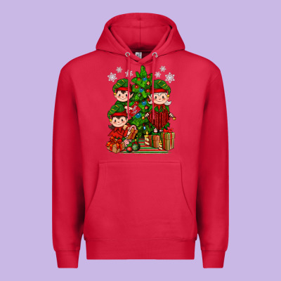 Mimi Elf, Mama Elf, Child Elf Christmas Premium Hoodie Designed By Bundleandbundleshop