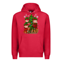 Cardinal Mimi Elf, Mama Elf, Child Elf Christmas Premium Hoodie - BundleAndBundleShop
