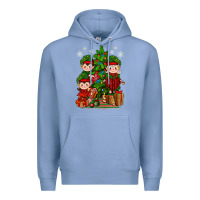 Colony Blue Mimi Elf, Mama Elf, Child Elf Christmas Premium Hoodie - BundleAndBundleShop