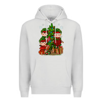 Dove Grey Mimi Elf, Mama Elf, Child Elf Christmas Premium Hoodie - BundleAndBundleShop