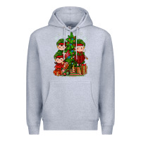 Heather Grey Mimi Elf, Mama Elf, Child Elf Christmas Premium Hoodie - BundleAndBundleShop