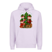 Lilac Mimi Elf, Mama Elf, Child Elf Christmas Premium Hoodie - BundleAndBundleShop