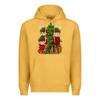 Mustard Mimi Elf, Mama Elf, Child Elf Christmas Premium Hoodie - BundleAndBundleShop