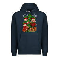 Navy Mimi Elf, Mama Elf, Child Elf Christmas Premium Hoodie - BundleAndBundleShop