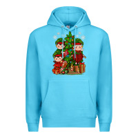 Ocean Blue Mimi Elf, Mama Elf, Child Elf Christmas Premium Hoodie - BundleAndBundleShop