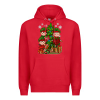 Red Mimi Elf, Mama Elf, Child Elf Christmas Premium Hoodie - BundleAndBundleShop