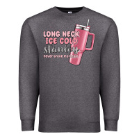 Charcoal Heather long neck ice cold stanley never broke my heart Premium Sweatshirt - MaliasSmallBusiness
