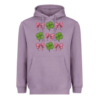 Lavender coquette bow clover st. patrick's day Heavyweight Hoodie - MaliasSmallBusiness