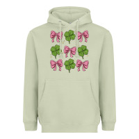 Matcha coquette bow clover st. patrick's day Heavyweight Hoodie - MaliasSmallBusiness