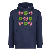 Navy coquette bow clover st. patrick's day Heavyweight Hoodie - MaliasSmallBusiness