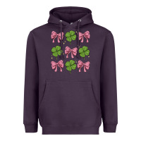 Plum coquette bow clover st. patrick's day Heavyweight Hoodie - MaliasSmallBusiness