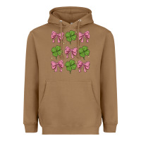 Toasted Coconut coquette bow clover st. patrick's day Heavyweight Hoodie - MaliasSmallBusiness