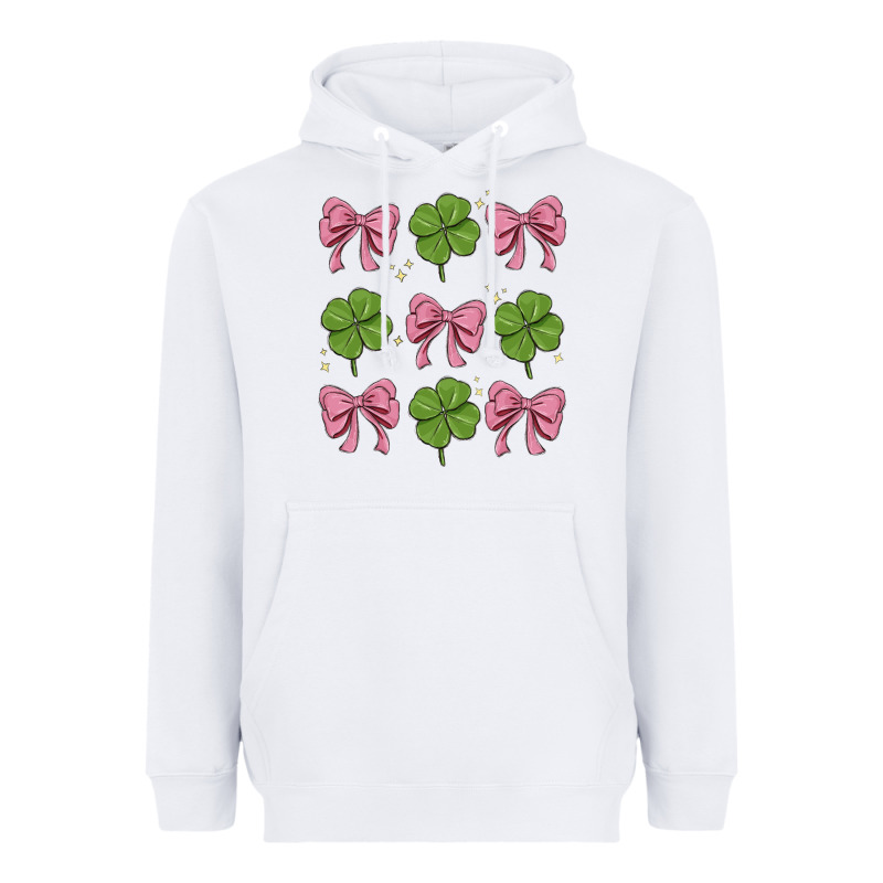 Coquette Bow Clover St. Patrick's Day Heavyweight Hoodie by MaliasSmallBusiness | Teevron