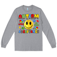Heather Grey autism acceptance Long Sleeve Tee - JahusDesignShop