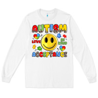White autism acceptance Long Sleeve Tee - JahusDesignShop
