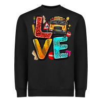 Black love school bus Heavyweight Sweatshirt - texasbilliewilder