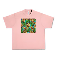 Salmon avacado with turquoise and leopard background mug coaster Urban Heavy Tee - BarkalooDesign