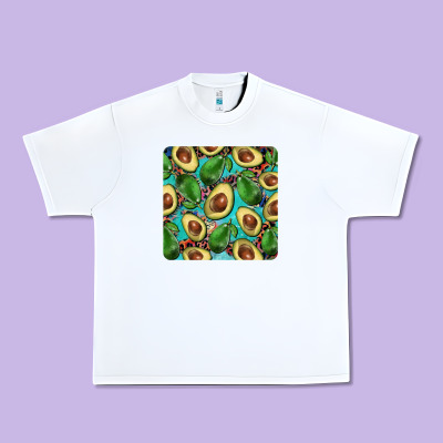Avacado With Turquoise And Leopard Background Mug Coaster Urban Heavy Tee Designed By Barkaloodesign